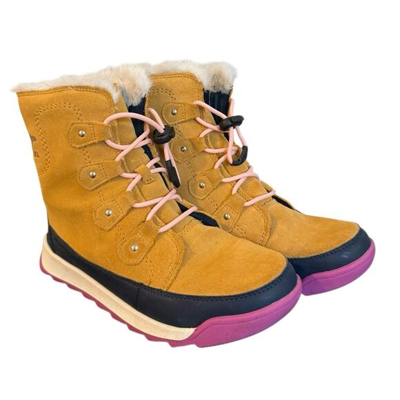 Sorel Whitney 11 Joan waterproof Laceup winter boots size 6/37 tan and pink - Picture 9 of 9